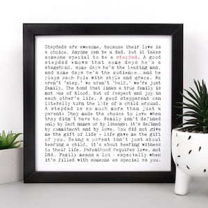 Stepdad Print with Quotes, Thoughtful Step Dad Gift For Father's Day or Birthday AP374