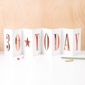 Cartão de aniversário de 30 anos, banner dobrável para lembranças de 30 hoje CC079