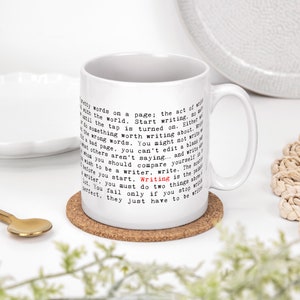 Regalo para escritor, taza de cerámica con frases de escritura, regalo literario para autor MUG1044