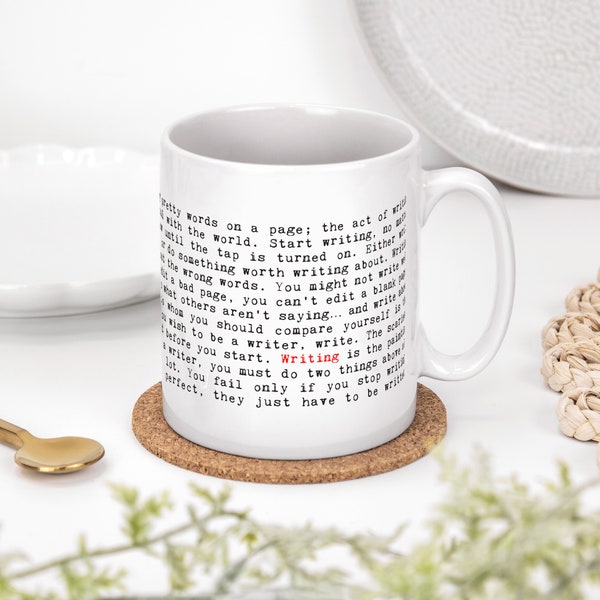 Writer Gift, Writing Quotes Ceramic Mug, Literary Bookish Gift for Author MUG1044
