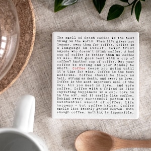 Coffee Quotes Ceramic Coaster CT011