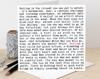 Sailing Quote Card: Birthday Card for Boat Lovers GC710