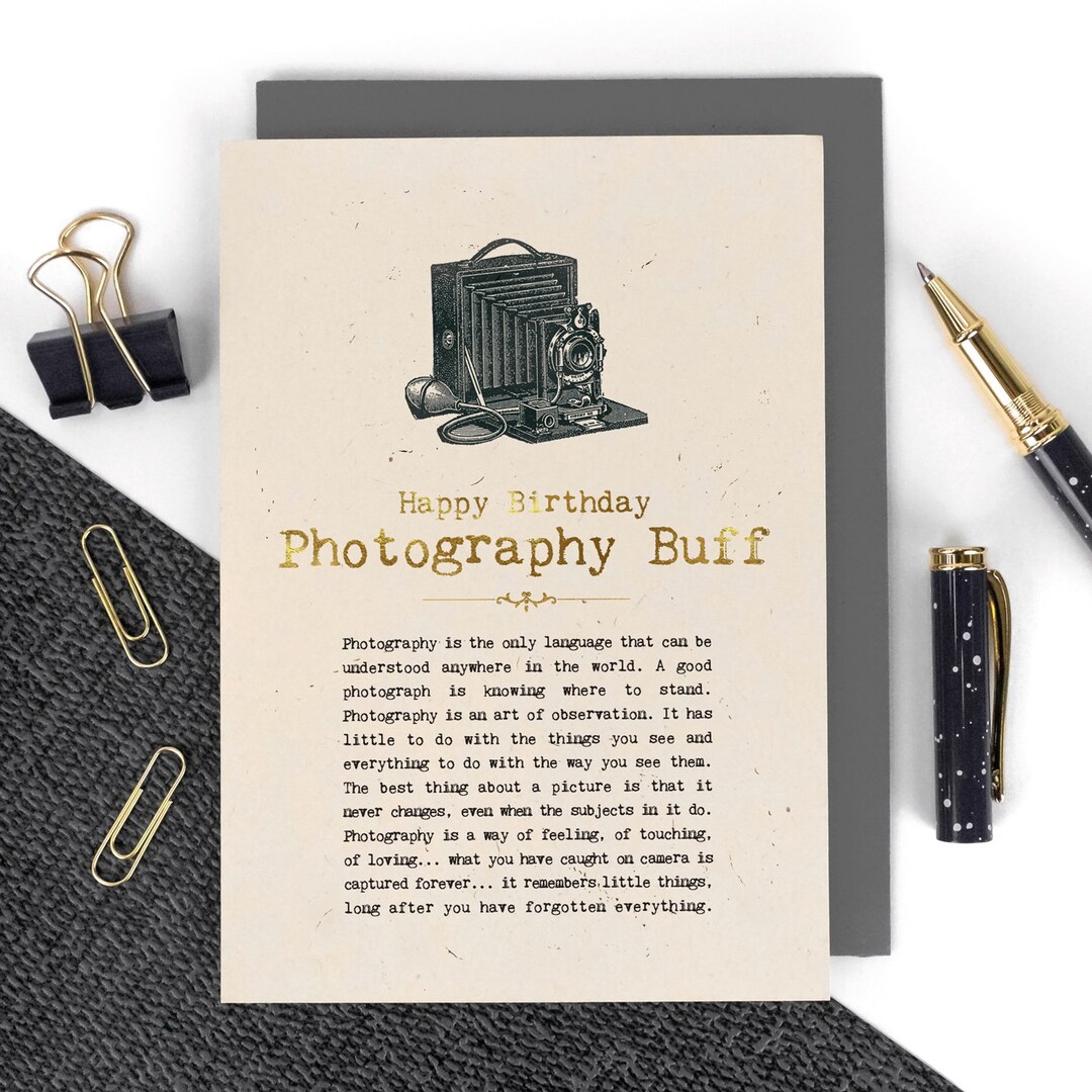 Photographer Birthday Card GC1395 - Etsy