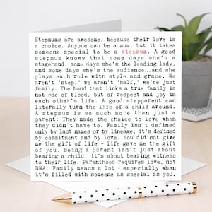Stepmum Card, Moederdagkaart voor bonusmoeder met attente quotes GC087-1