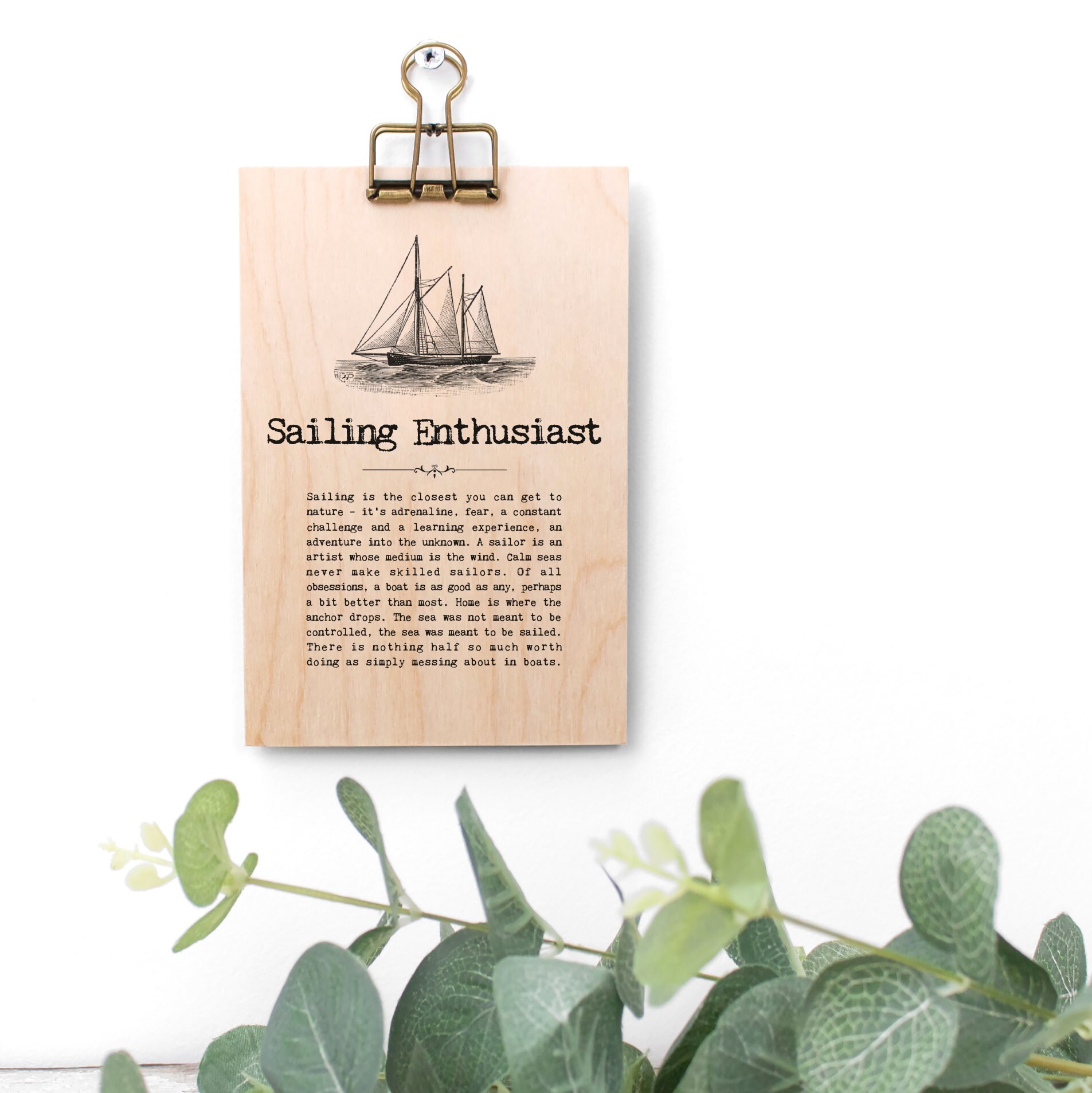 Sailing Gift Sailing Enthusiast Wooden Sign WS1462 Etsy