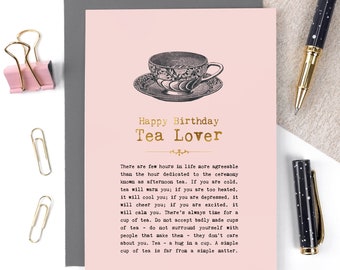 Tea Lover Birthday Card, Tea Drinkers GC1421