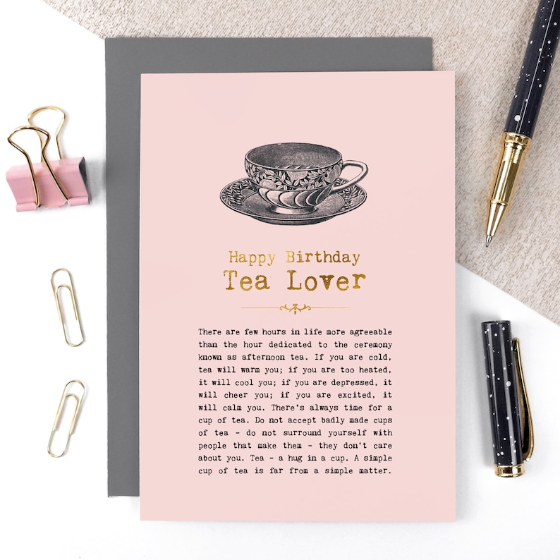 Tea lover birthday card
