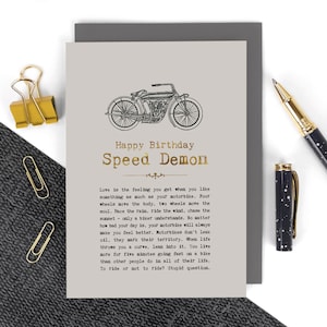Speed Demon Motorrad-Geburtstagskarte für Motorrad-Liebhaber GC1417