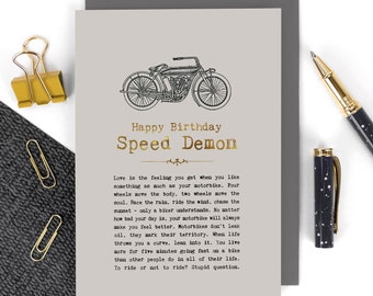 Motorcycle Birthday Card For Motorbike Lovers GC1417