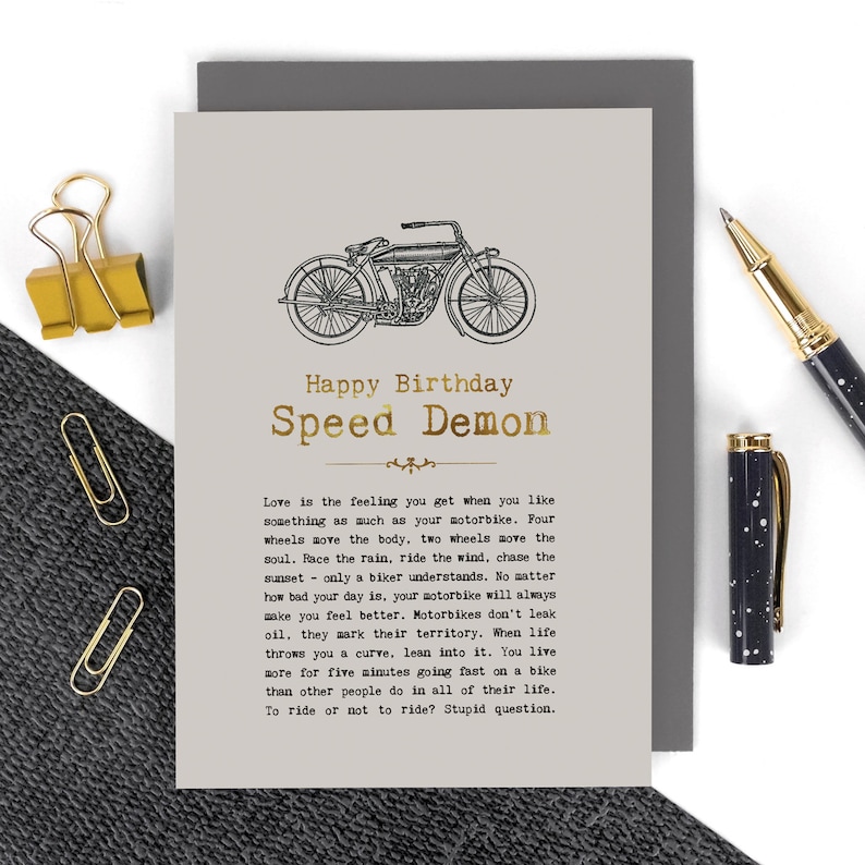 birthday card for motobike lovers