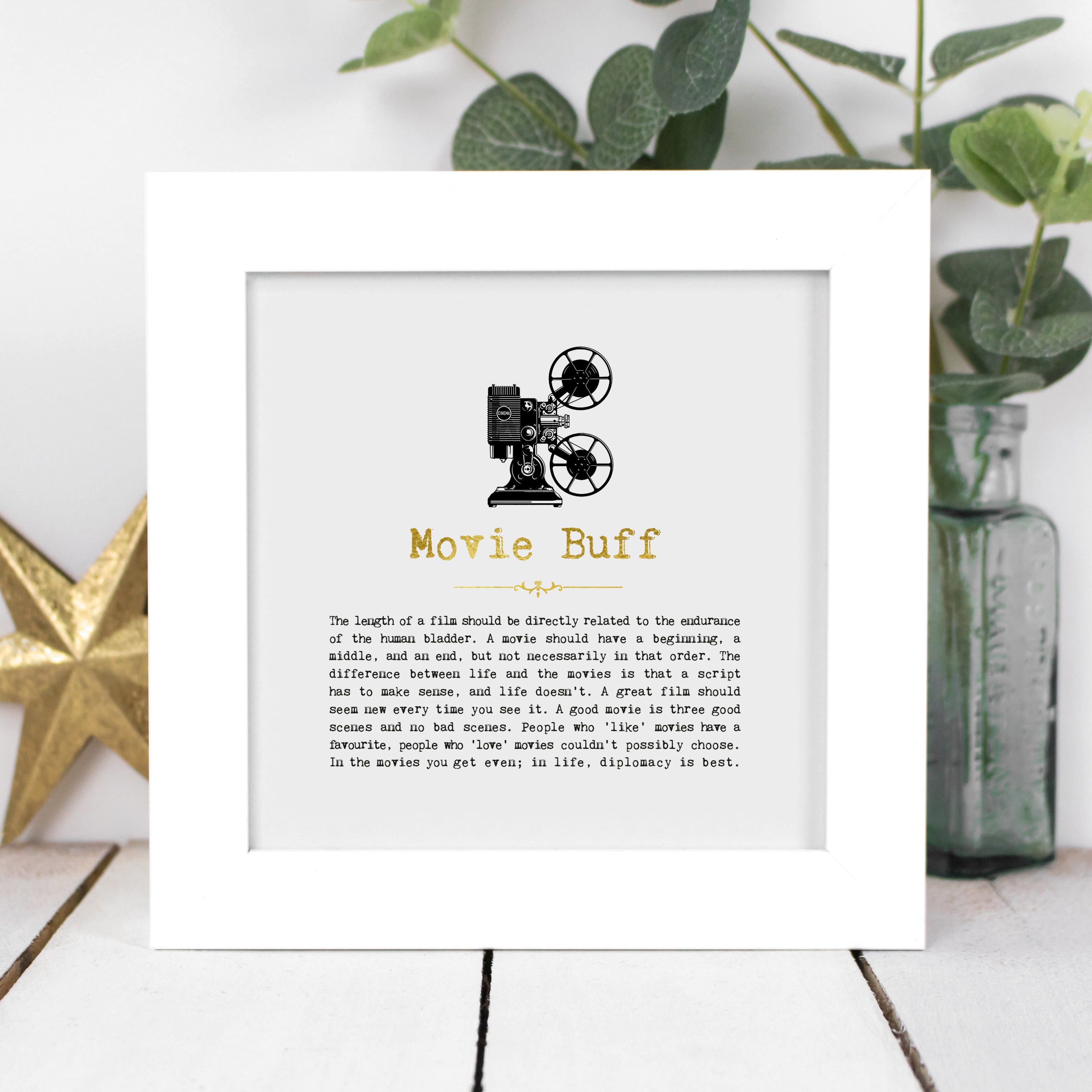 Golden Film Reel Framed Message