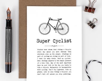 Carte amusante super cycliste pour cyclistes, anniversaire ou toute occasion GC005-1
