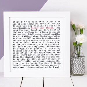 Segui i tuoi sogni Citazioni ispiratrici Stampa, regalo di laurea AP210