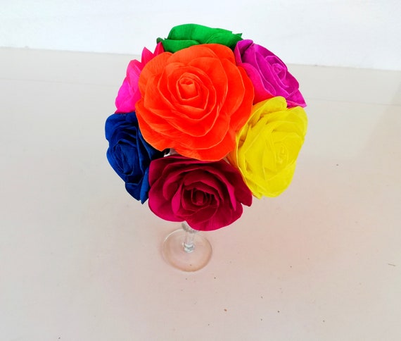 Crepe Paper Flowers, Mexico Paper Flowers, fiesta Centerpiece, wedding table decor bridal girl baby shower, home decor, first birthday party Il_570xn