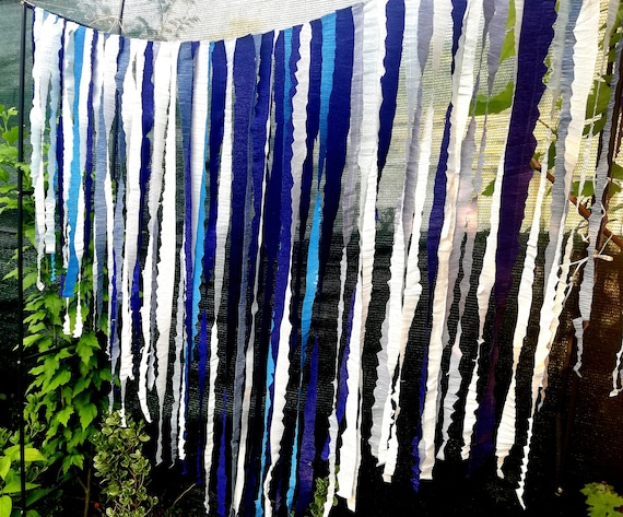 Blue royal Gold, crepe paper, Streamers Backdrop, Boho wedding garland, boys Baby Shower, cake smash Fringe Curtain decor bridal Showerparty Il_570xn