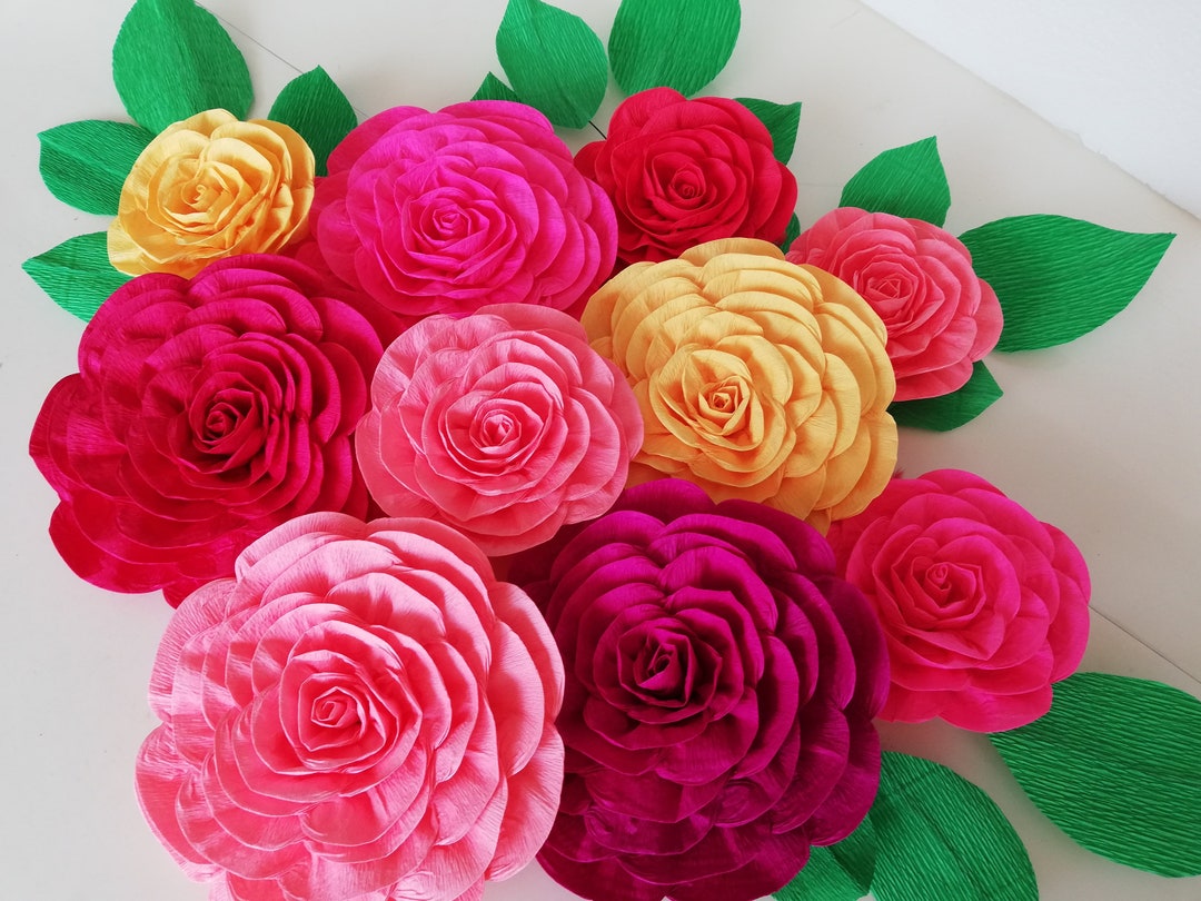 Large Crepe Paper Flower Wall Decor Backdrop Day of the Dead Etsy