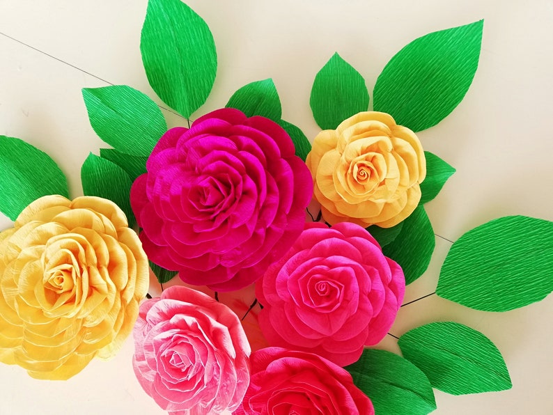 Large Crepe Paper Flower Wall Decor Backdrop Day of the Dead Etsy