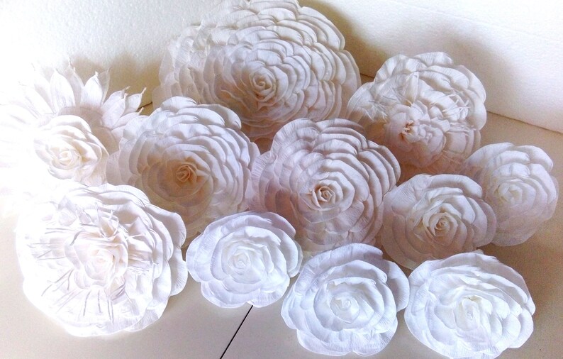 Large Paper Flowers Wall Decor Wedding Photo Backdrop Wall Etsy