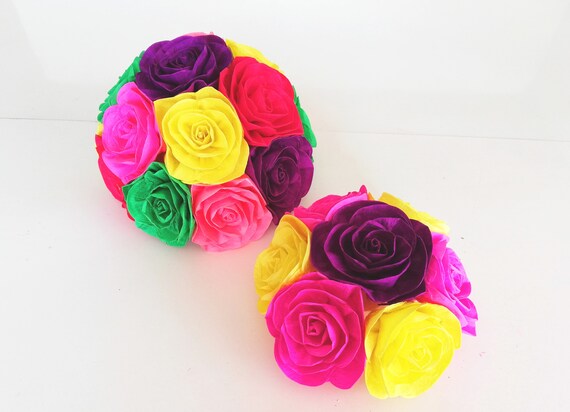 Paper Flowers Rainbow, Encanto Birthday Centerpiece, Fiesta mexico colorful bright Party bridal, moana baby shower, lgbtq Wedding Gay decor Il_570xn