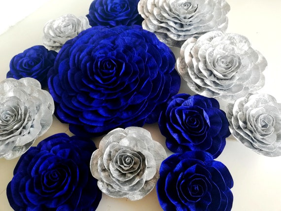 Large Navy Tissue Paper Flower, Beautiful for Weddings, Bridal Showers and  Graduation Parties 