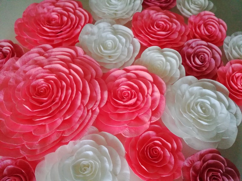10 Crepe Paper Flowers Large Paper Flowers Wall Decor Hot Etsy