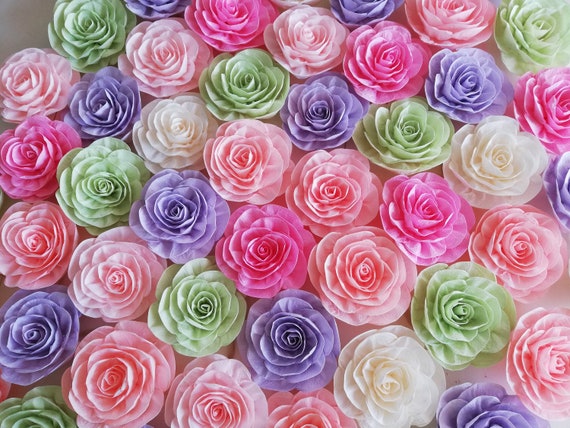Decoraciones De Flores De Papel Para Pared Verde Decoraciones De Flores De Papel Para Pared Verde