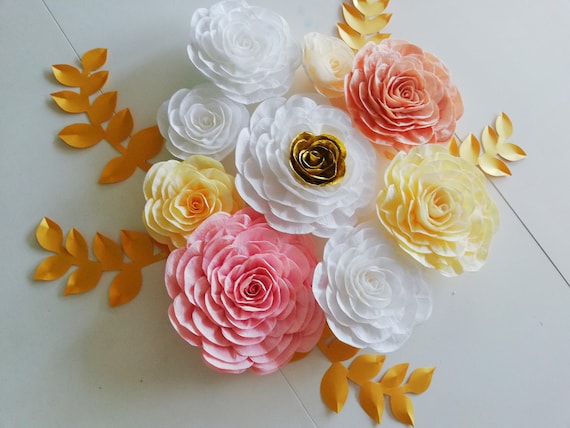 Nursery decor, Crepe paper flowers Wall Flowers, Paper Flowers Wall Decor, Paper Flowers Backdrop, Baby Shower Decoration, Nursery Flowers Il_570xn