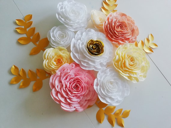 large paper flowers wall decor, Crepe Paper flowers, Weddings Decoration,  Party Home Decor DIY Projectsany, any colors by flower4you