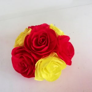 beauty and the beast wedding, Centerpieces, yellow red blue Paper flowers table decor bridal Shower Baby Shower Bouquet Belle Birthday Party image 5
