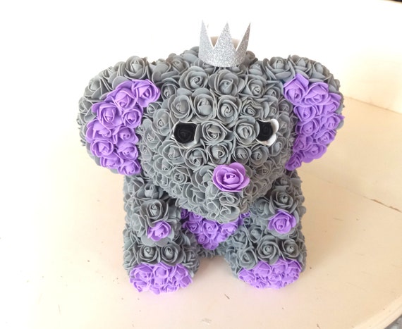 Rose Bear elephant Flower, elephant boy Baby shower Girl gift for Mom, Mother’s Day Gift girlfriend, Teen Girl Birthday quinceanera elephant Il_570xn