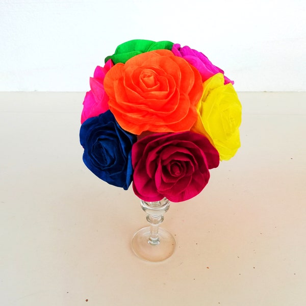 Colourful Rainbow Pride LGBTQ Gay Wedding Centerpiece mexican fiesta Paper Flowers Table Decor birthday party bouquet Bridal Shower day dead