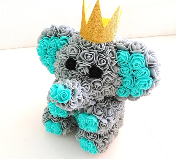 Rose Bear elephant Flower prince boy Baby shower princess gift for Mum, Gift for girlfriend, Gift for Teen Girl Birthday keepsake elephant Il_570xn