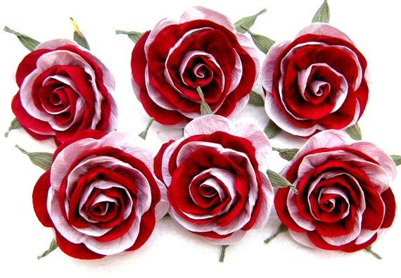 crepe paper flower roses Royal Red White,Table, Wall Decor, red Backdrop Minnie, girl baby shower Alice Wonderland tea party Il_570xn