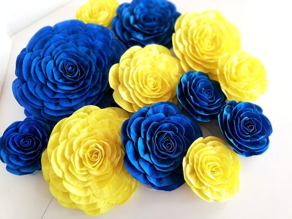 Royal Blue Yellow Boy Large Paper Flowers Wall Rubber Ducky Etsy