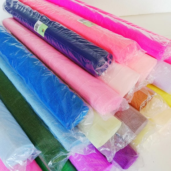 2 Crepe Paper Rolls 140 gr any colors Crepe Paper for large paper flowers, Weddings, Party, Home Decor DIY Projectsany 8ft Length/20in Width