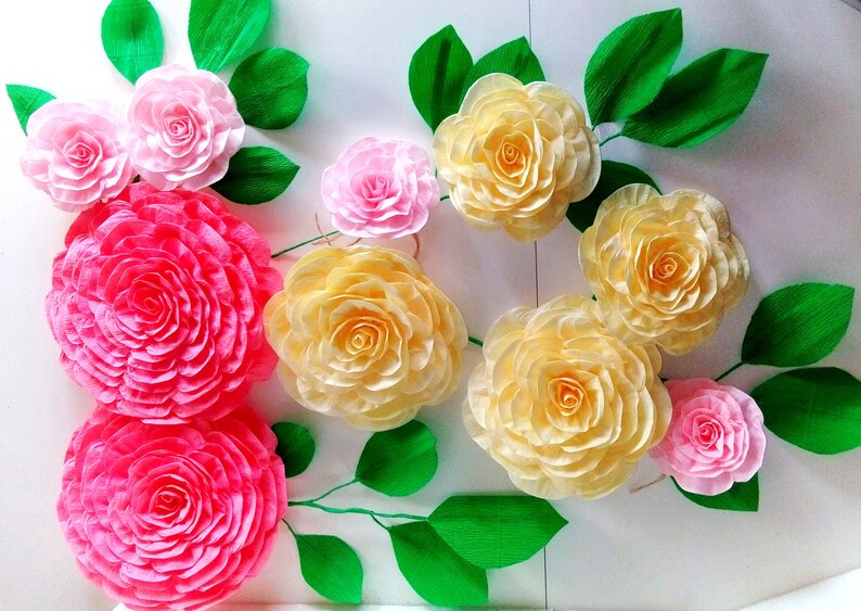 Large Crepe Paper Flower Wall Decor Backdrop Day of the Dead Etsy