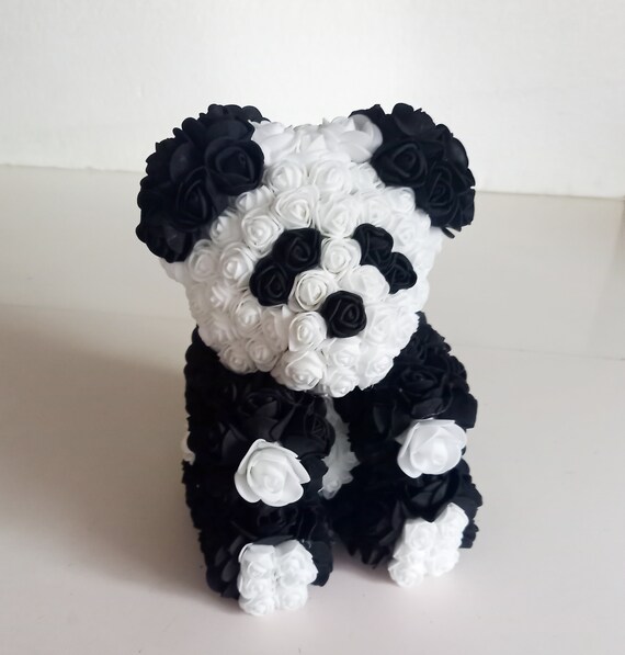 Rose Bear Flower, panda, boy Baby shower Girl gift for Mom Bear, Gift for girlfriend, panda, Gift for Teen Girl, Birthday quinceanera bear Il_570xn