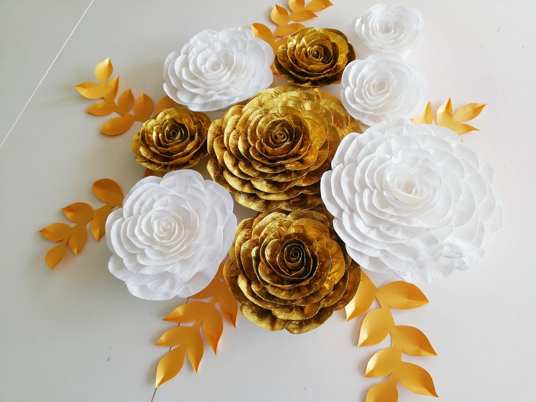 large paper flowers wall decor, Crepe Paper flowers, Weddings Decoration,  Party Home Decor DIY Projectsany, any colors by flower4you