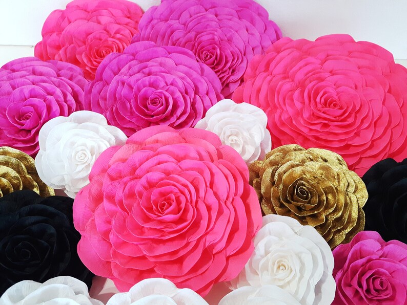 Birthday decorations, Large Paper Flowers Wall decor, Wedding Photo backdrop, Encanto bridal baby shower arch, crepe flowers birthday party image 5