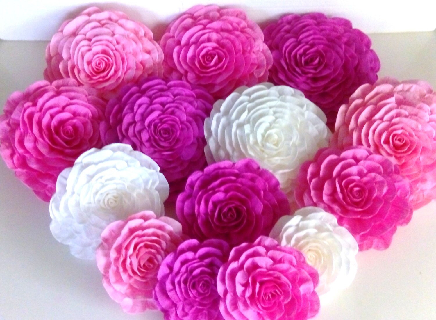 12 crepe paper flowers Wall decor large flowers wedding Etsy