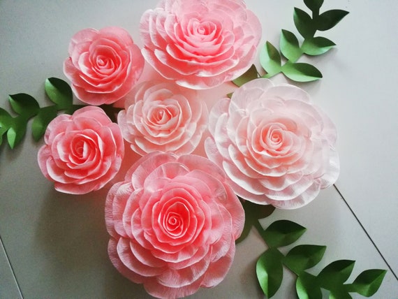 any colors Large Paper Flowers Wall decor, Wedding backdrop crepe flowers blush girls communion baptism bridal baby shower birthday party Il_570xn