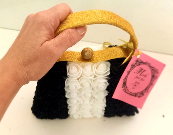 Bridal Shower Centerpiece, coco Purse Prom decor, Mother’s Day gift for Mom,rose bear, chanel , bridesmaids, 50th Birthday, Sweet 16 Paris Il_570xn