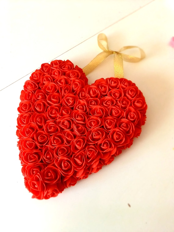 Red Regalo del Día de San Valentín, rosa roja de 25cm, oso de