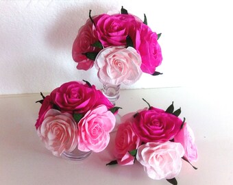 Centerpiece Kate Bridal Shower Baby Spade Black Gold Pink Paper Flowers victoria table decor wedding secrets party gatsby graduation prom