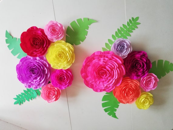 Encanto Birthday, Fiesta, colorful, large paper flowers decor, Backdrop birthday, Aloha tropical Luau moana, wedding mexico San Antonio Il_570xn