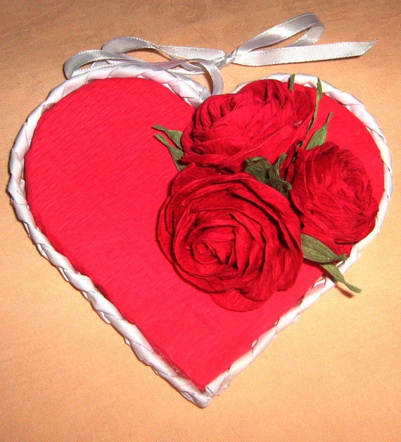 paper Love hearts wall decor, valentines day gift favor , Wedding Ring Pillow, heart decor Valentine's gift, Valentine Rustic heart decor Il_570xn