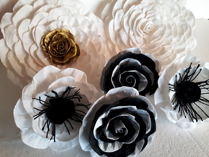 Large Paper Flowers Wall Decor Girl Baby Room Nursery Ideas Etsy