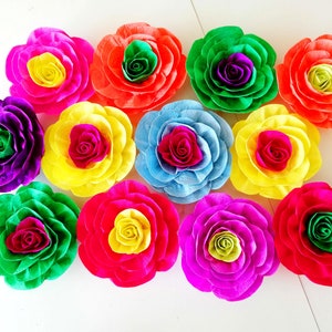 40 Pcs Colorful Tissue Paper Flowers Fiesta Paper Flowers Mexican Party  Decorations Carnival Pom Pom Flower Decor for Wall DIY Crafting Rainbow  Party