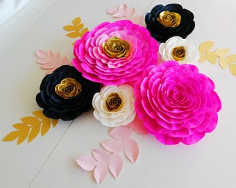 large Paper Flowers, kate, spade, girl nursery Decor, pink party decoration, Sweet 16 birthday, bridal baby shower, wedding bakdrop party