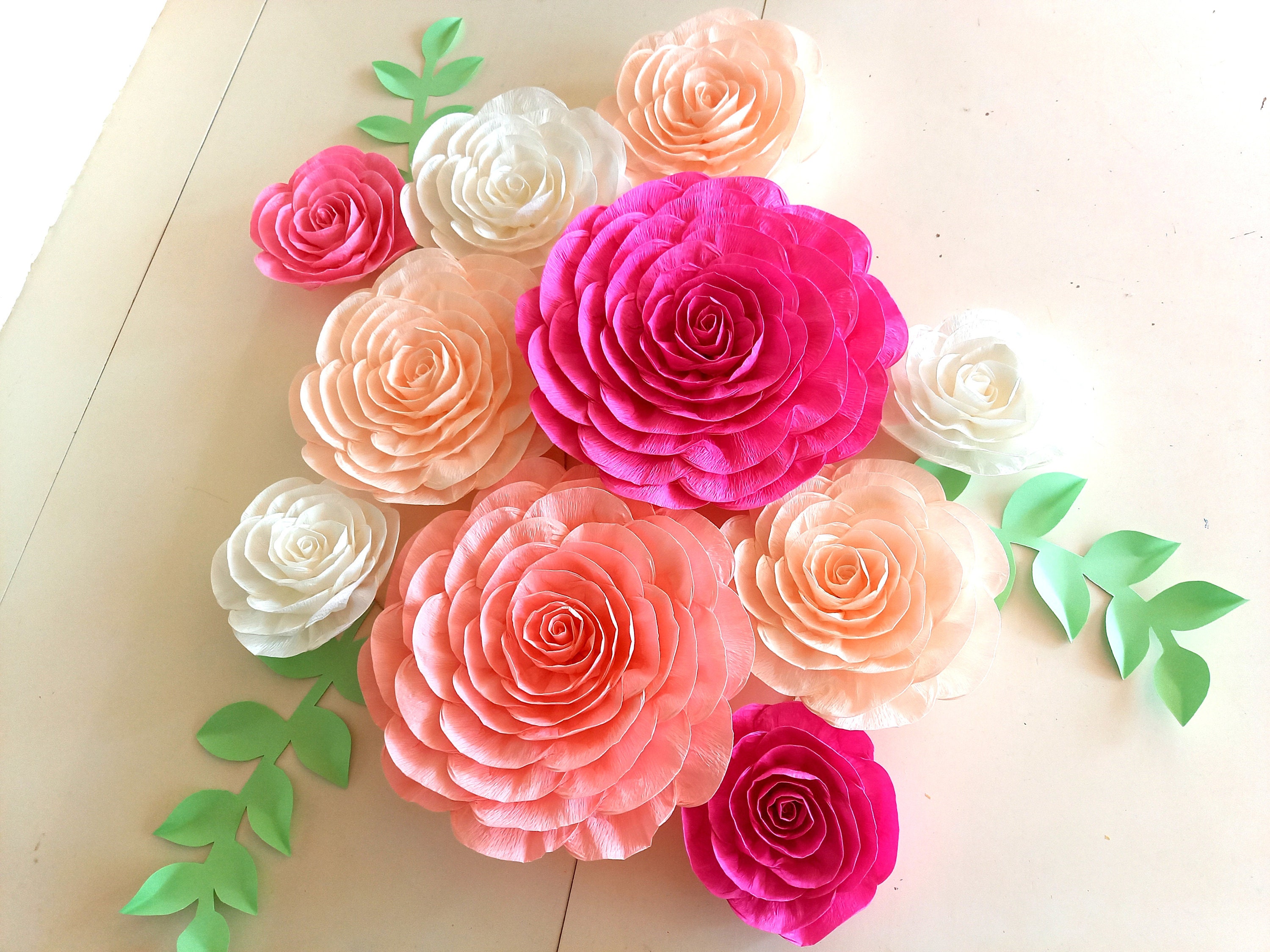 20cm 30cm fai da te fiori di carta giganti sfondo decorazione della parete  Baby Shower bambini compleanno decorazione di cerimonia nuziale fiore  artificiale decorativo